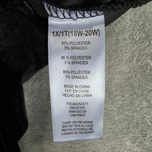 Womens Signature Collection Black Velvet Pull-On Pants Polyester Size 1X 18W-20W - Picture 3 of 10